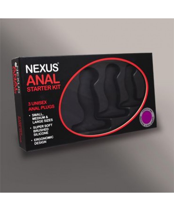 Набор из 3 массажеров простаты чёрного цвета NEXUS ANAL STARTER KIT