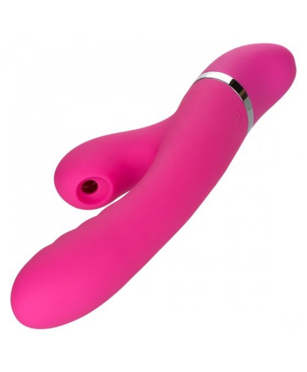 Розовый вибратор-кролик Foreplay Frenzy Pucker с функцией вакуума