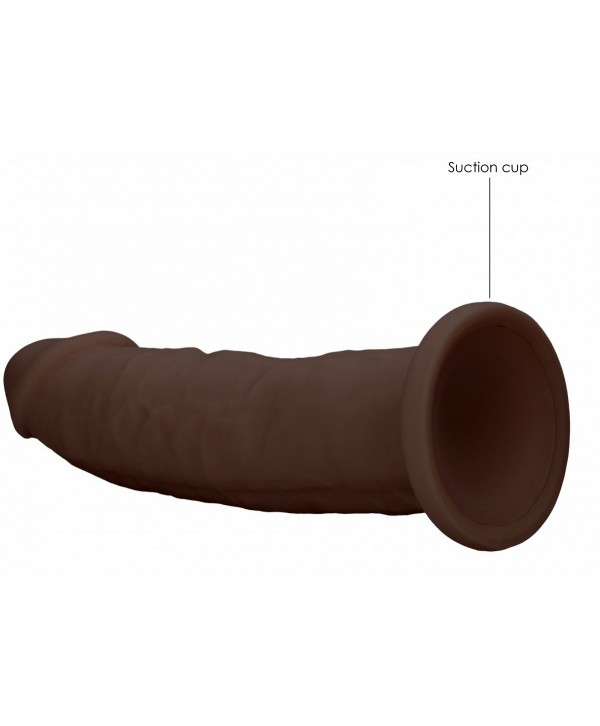 Коричневый фаллоимитатор без мошонки Silicone Dildo Without Balls - 22,8 см.