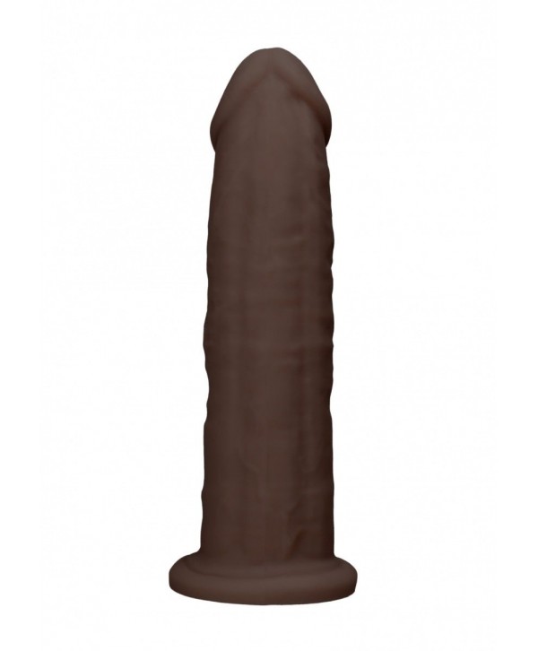Коричневый фаллоимитатор без мошонки Silicone Dildo Without Balls - 22,8 см.