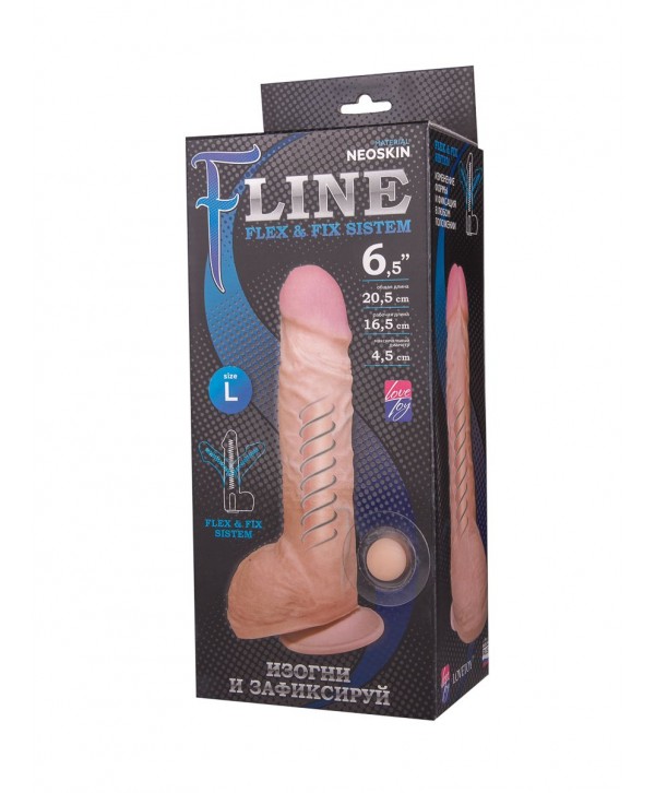 Реалистичный фаллоимитатор на присоске F LINE - 21 см.