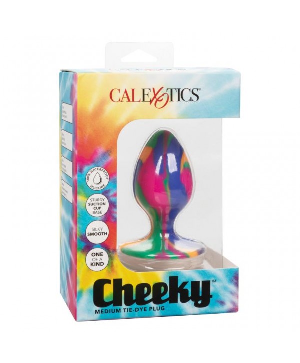 Яркая анальная пробка Cheeky Medium Tie-Dye Plug - 7,5 см.