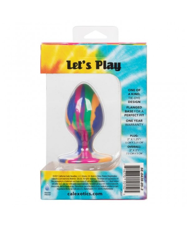 Яркая анальная пробка Cheeky Medium Tie-Dye Plug - 7,5 см.