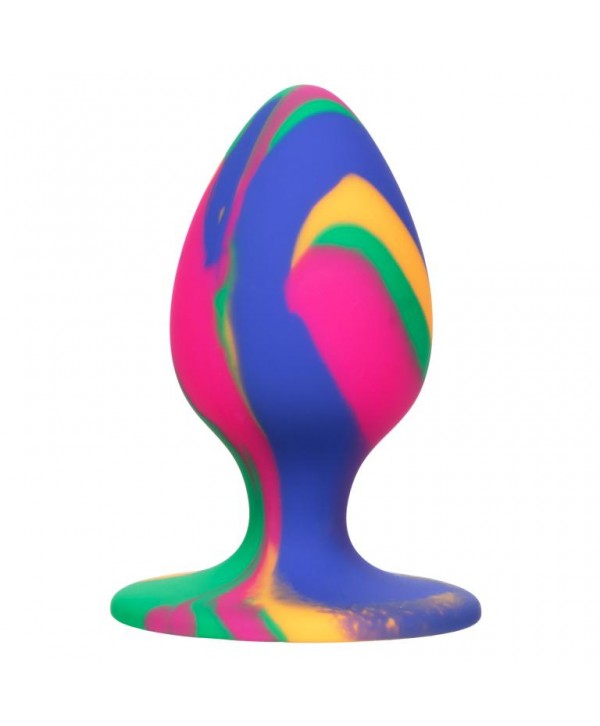 Яркая анальная пробка Cheeky Medium Tie-Dye Plug - 7,5 см.