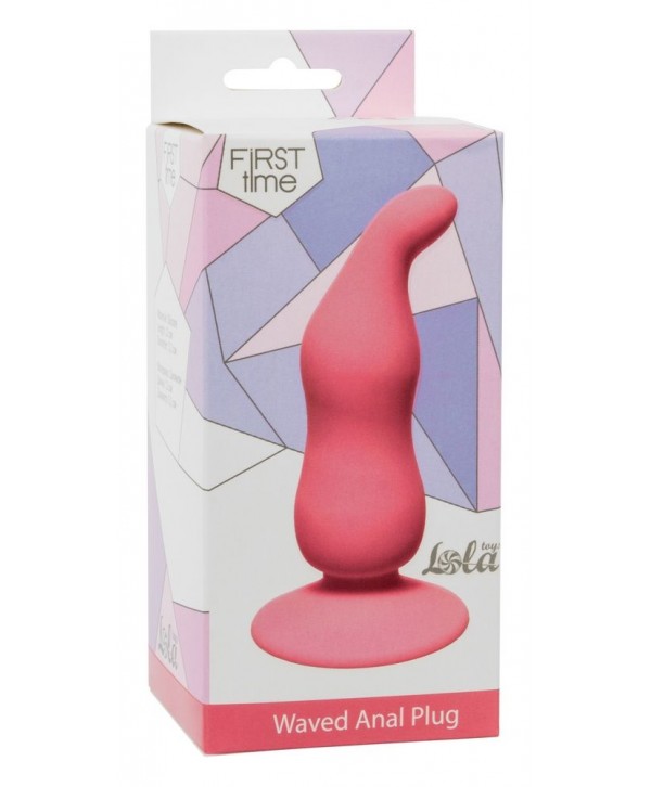 Розовая анальная пробка Waved Anal Plug Pink - 11 см.