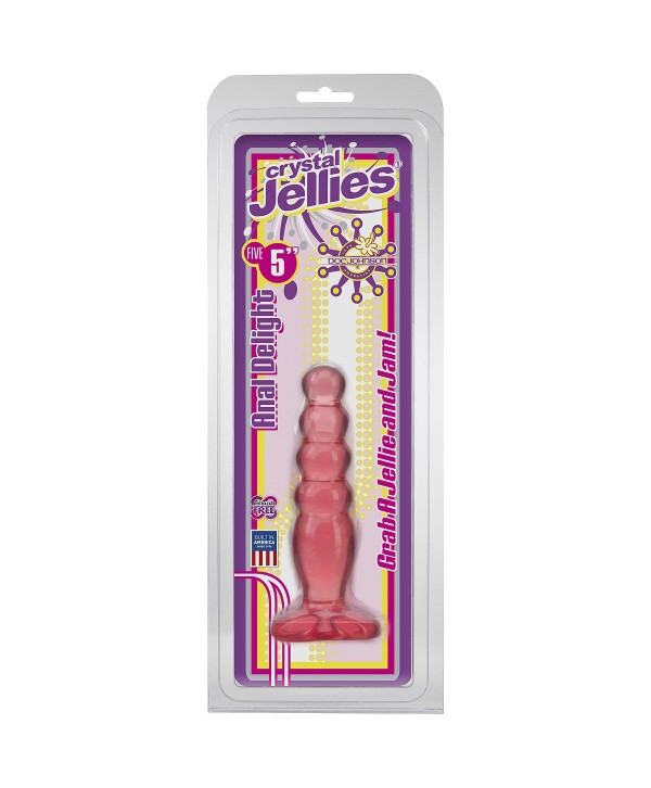 Розовая анальная пробка Crystal Jellies 5  Anal Delight - 14 см.