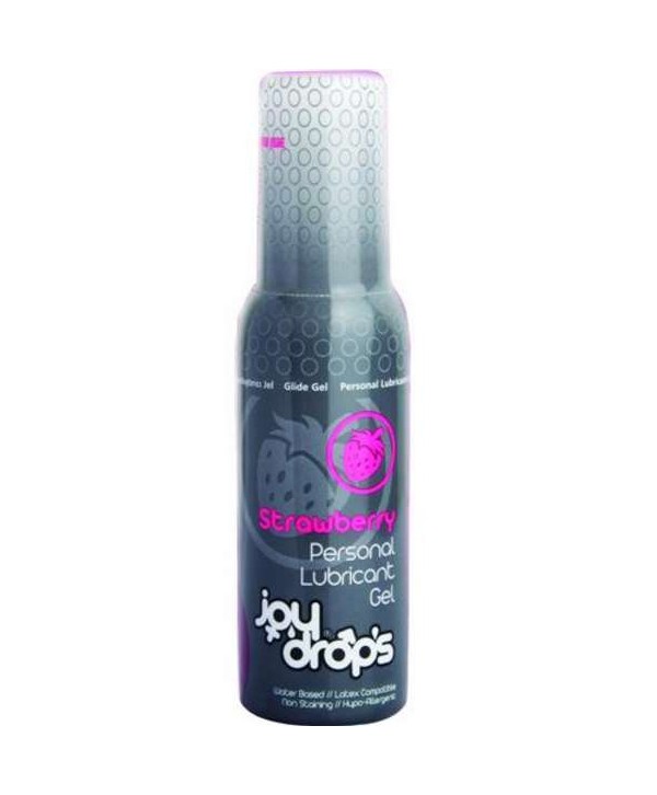 Смазка на водной основе со вкусом клубники JoyDrops Strawberry - 100 мл.