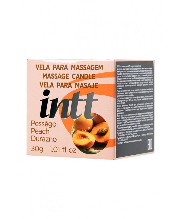 Массажная свеча для поцелуев Peach с ароматом персика - 30 гр.