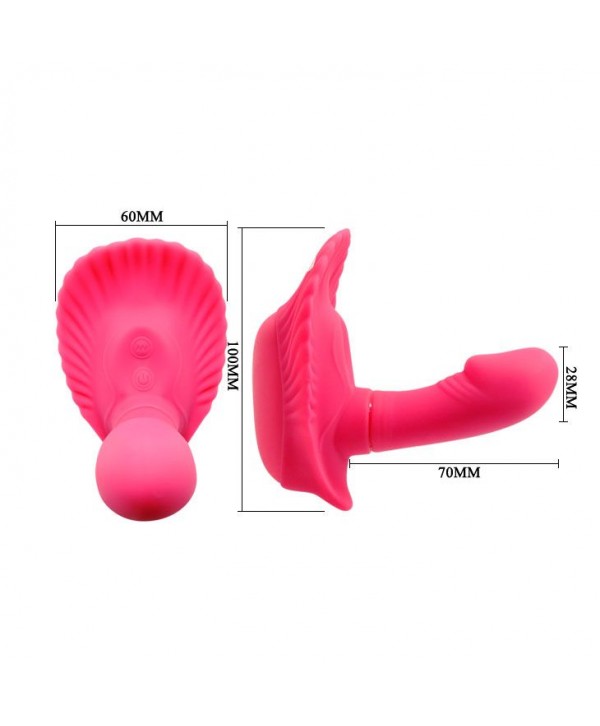 Клиторальный стимулятор с вагинальной пробкой Fancy Clamshell