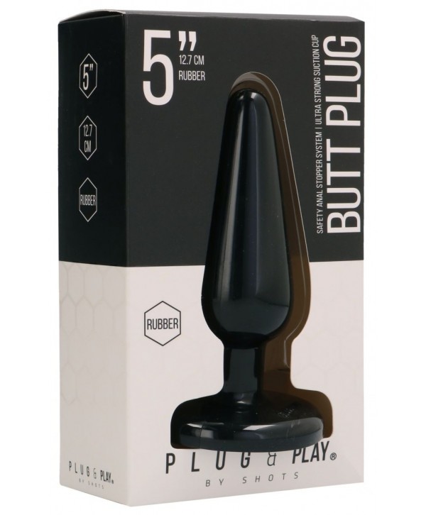 Черная коническая анальная пробка Basic 5 Inch - 12,7 см.