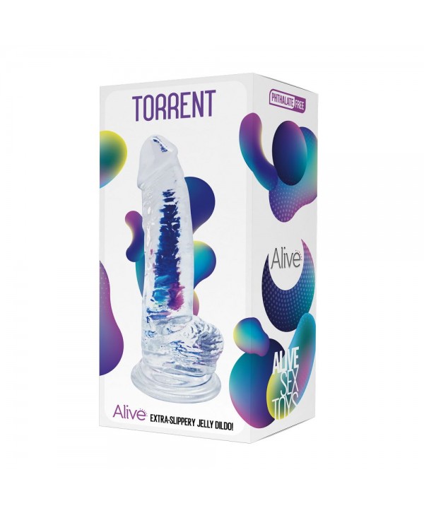 Прозрачный фаллоимитатор на присоске Torrent Jelly Dildo - 20,6 см.