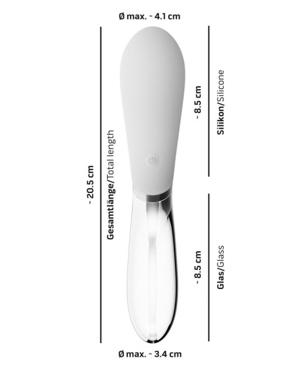 Двусторонний вибратор Curve LED - 20,5 см.