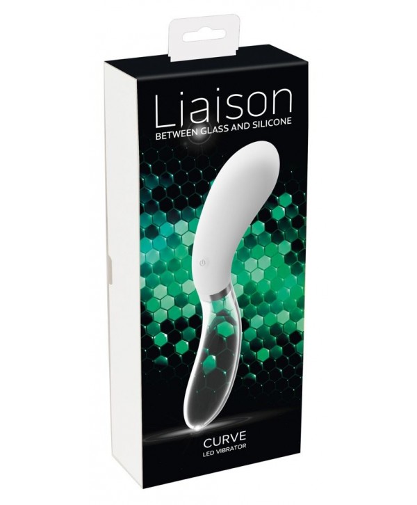 Двусторонний вибратор Curve LED - 20,5 см.