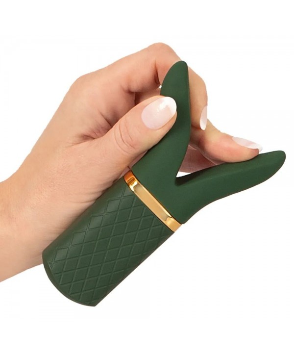 Зеленый вибратор Luxurious Split Tip Vibrator - 13,1 см.