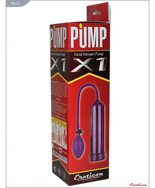 Фиолетовая вакуумная помпа Eroticon PUMP X1 с грушей