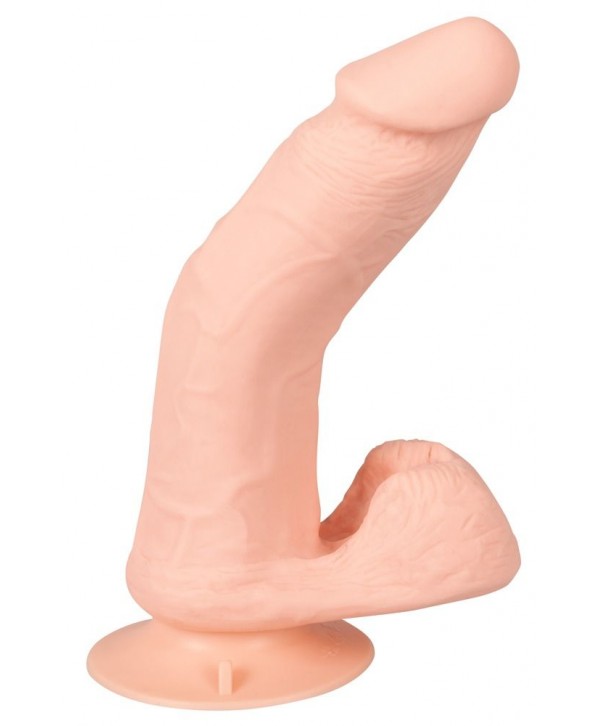Телесный вибратор на присоске с пультом ДУ Bendable RC Vibrator with Balls - 20,8 см.