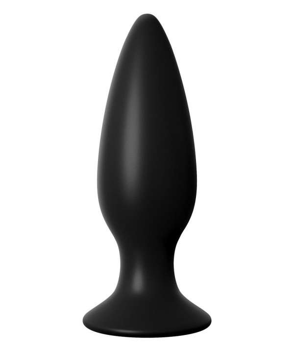 Чёрная большая анальная вибропробка Large Rechargeable Anal Plug - 13,5 см.