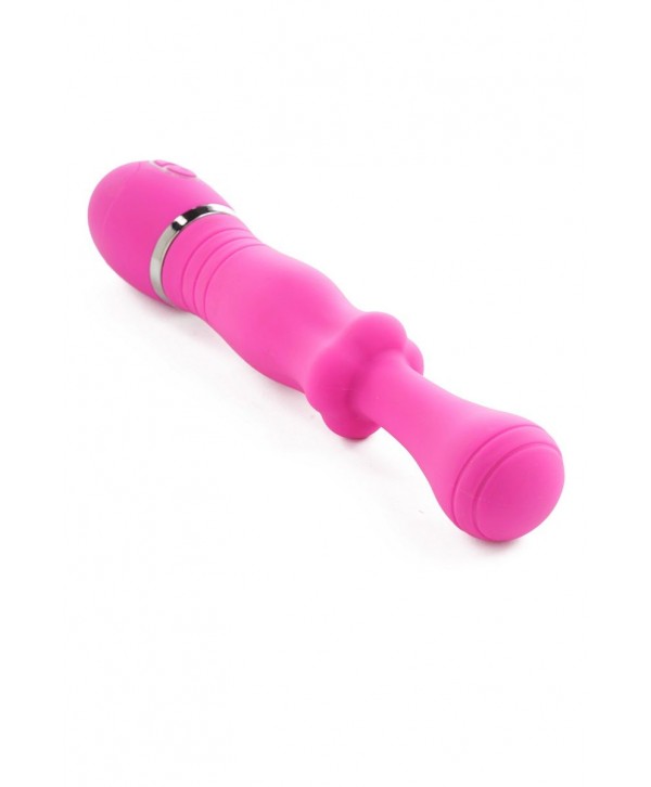 Розовый вибромассажёр с вращающейся головкой THE CHARLOTTE ROSE PINK INTERNAL ROTATION - 23 см.