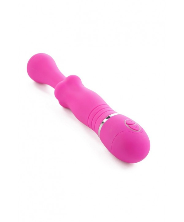 Розовый вибромассажёр с вращающейся головкой THE CHARLOTTE ROSE PINK INTERNAL ROTATION - 23 см.