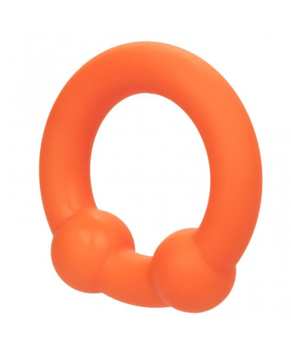 Оранжевое эрекционное кольцо Liquid Silicone Dual Ball Ring