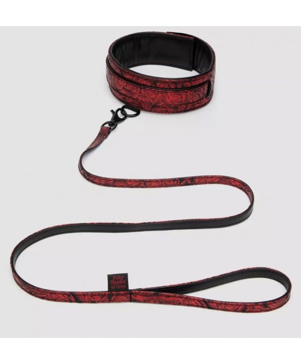 Стильный ошейник с поводком Reversible Faux Leather Collar and Lead