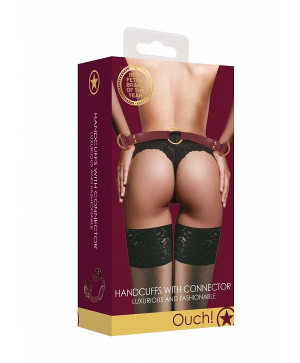 Бордовая фиксация на руки Handcuff With Connector
