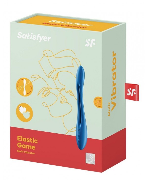 Синий многофункциональный вибратор для пар Satisfyer Elastic Game