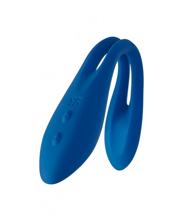 Синий многофункциональный вибратор для пар Satisfyer Elastic Game