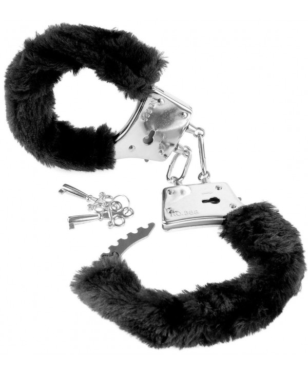 Меховые чёрные наручники Beginner s Furry Cuffs