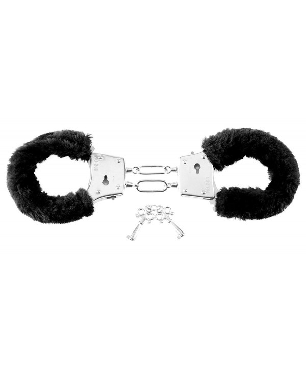 Меховые чёрные наручники Beginner s Furry Cuffs