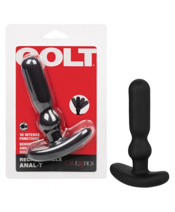 Черный анальный вибростимулятор Rechargeable Anal-T - 12 см.