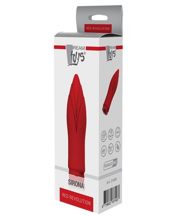 Красный клиторальный стимулятор SIRONA - 10 см.