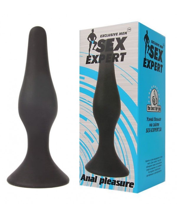 Чёрная анальная пробка Sex Expert - 11 см.