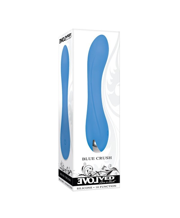 Голубой вибратор для G-точки Blue Crush - 11,9 см.