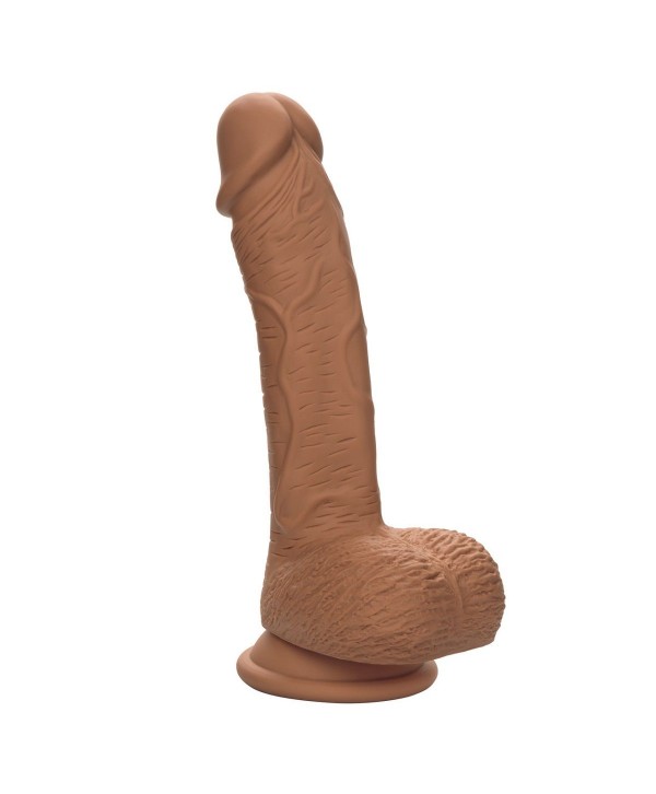 Коричневый фаллоимитатор Dual Density Silicone Studs - 21,5 см.