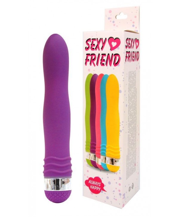 Фиолетовый эргономичный вибратор Sexy Friend - 17,5 см.