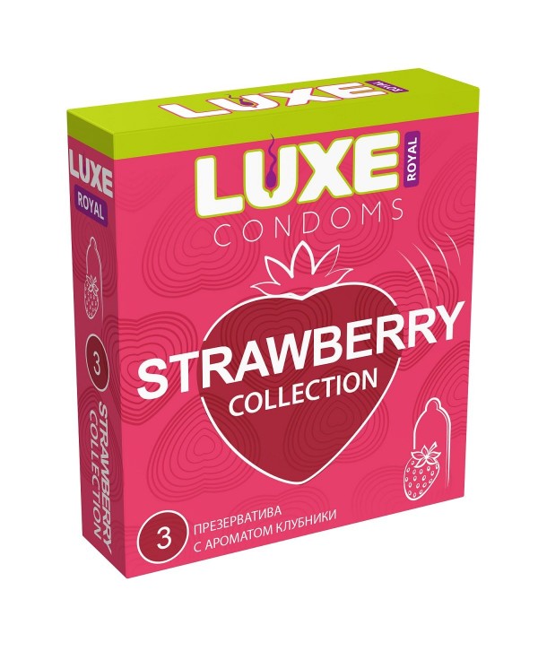 Презервативы с ароматом клубники LUXE Royal Strawberry Collection - 3 шт.