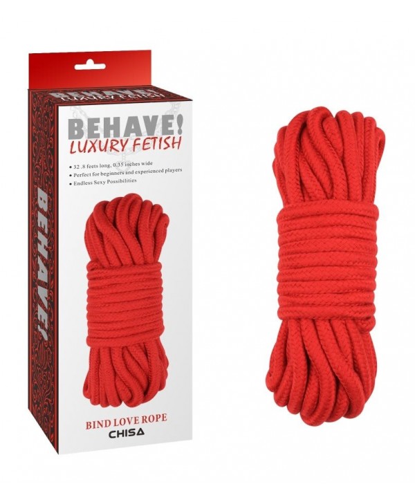 Красная веревка для шибари Bing Love Rope - 10 м.