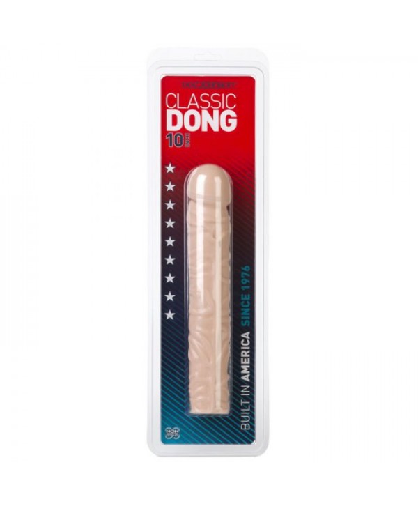 Телесный реалистичный фаллоимитатор с богатым рельефом поверхности Classic Dong - 24,5 см.