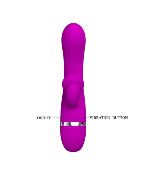 Вибратор Pretty Love Bert с клиторальным отростком - 18,8 см.
