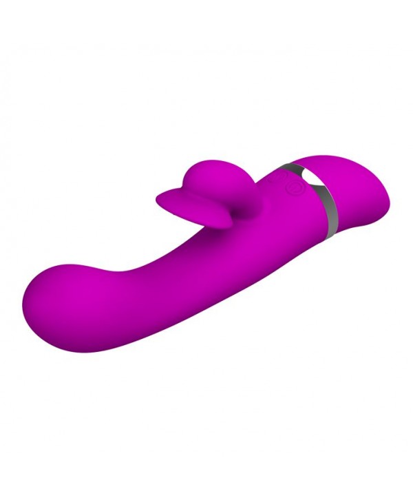 Вибратор Pretty Love Bert с клиторальным отростком - 18,8 см.