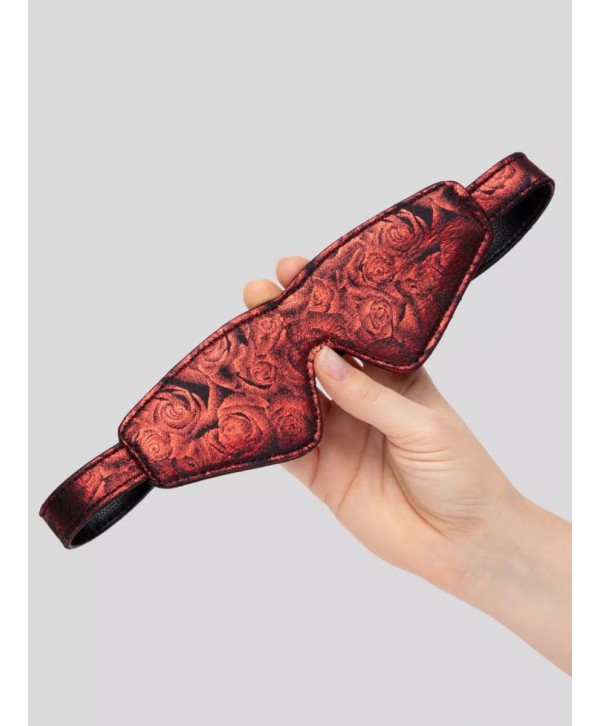 Двусторонняя красно-черная маска на глаза Reversible Faux Leather Blindfold