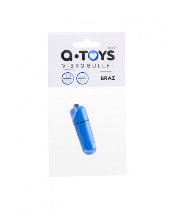 Синяя вибропуля A-Toys Braz - 5,5 см.