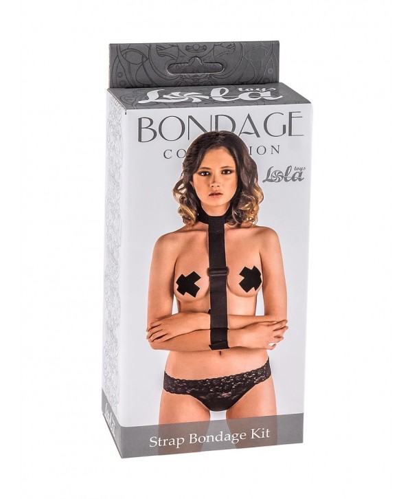 Ошейник с длинной лентой и наручниками Strap Bondage Kit One Size
