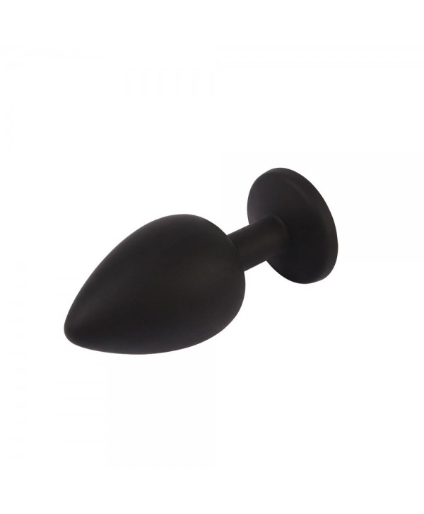 Черная анальная пробка с кристаллм Booty Fantasy Gem Plug L - 9,5 см.