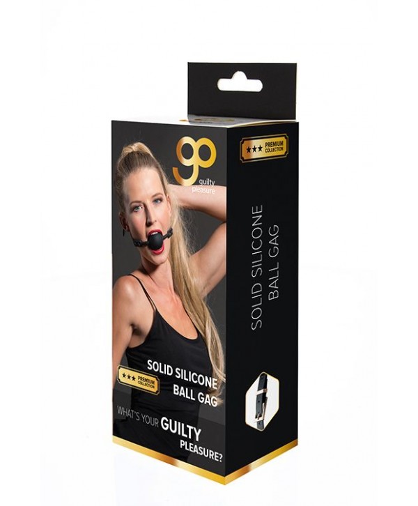 Черный кляп-шарик PREMIUM SOLID SILICONE BALL GAG