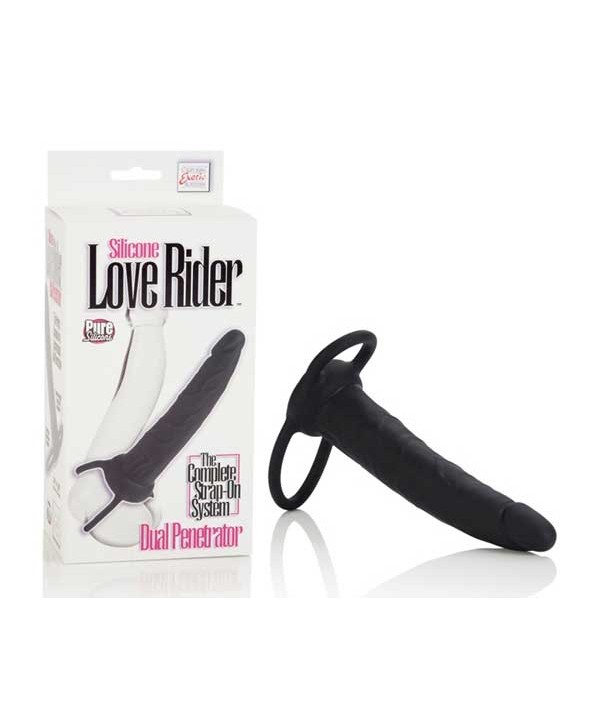 Насадка на пенис Silicone Love Rider Dual Penetrator для двойного проникновения - 14 см.