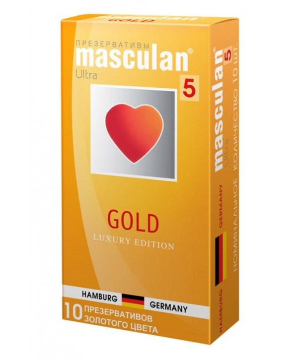 Презервативы Masculan Ultra 5 Gold с ароматом ванили - 10 шт.