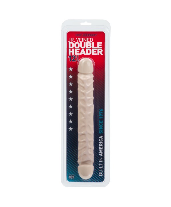 Фаллоимитатор двухсторонний Jr. Veined Double Header 12  - 30,5 см.