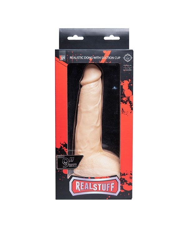 Телесный фаллоимитатор REALSTUFF REALISTIC DONG 9INCH - 23 см.